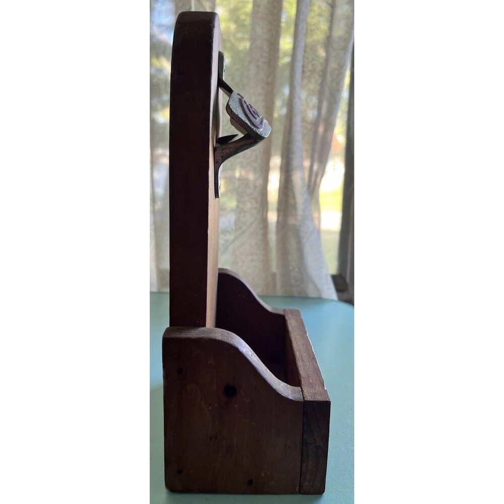 Vintage 1970’s Coca-Cola Drink Wall Mount Bottle Opener Wood Catcher Holder - Picture 5 of 8